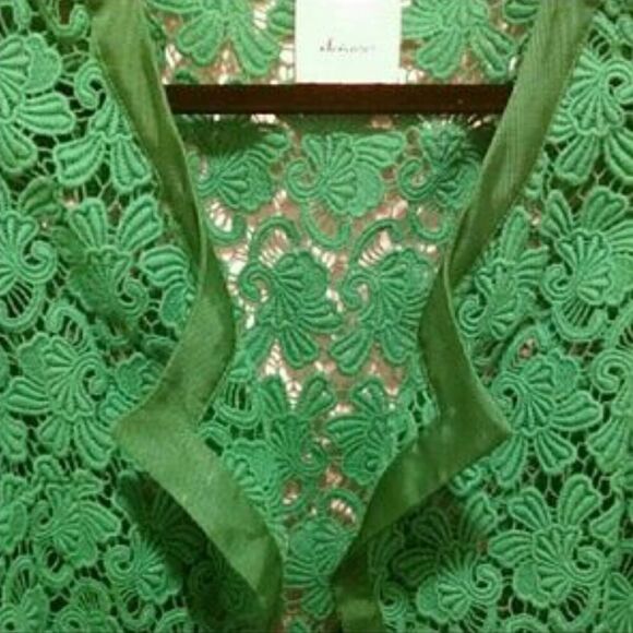 Anthropologie Elevenes Emerald Lace Jacket Medium - Picture 3 of 6